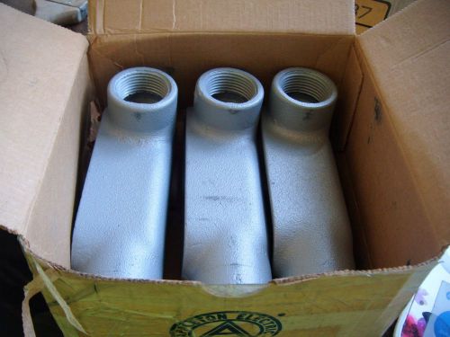 New lot of 3 appleton electric 1&#034; conduit body aluminum ll37-sa for sale