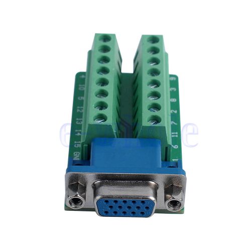 D-SUB DB15 Adapter VGA Female 3Row 15Pin To Terminal Breakout Board Connector HM