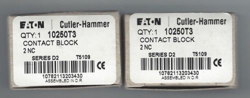 Lot of 2 New In Box Eaton Cutler-Hammer 10250-T3 Contact Block 2-NC Series D2