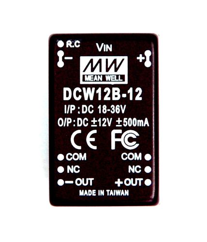 1pc DCW12B-12 DC to DC Converter Vin=24V Vout=±12V Iout=±500mA Po 12W Mean Well