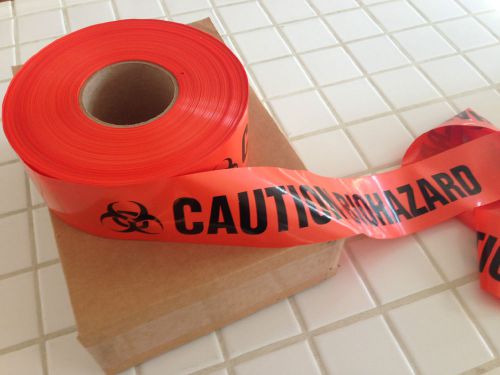 1,000 feet authentic caution biohazard warning plastic tape 3&#034; wide - halloween for sale