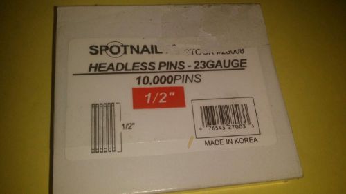 Spot Nails 23008 23-Gauge 1/2-Inch Long Headless Pins, 10000 per box