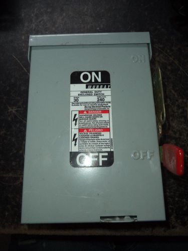 #E2c MURRAY GHN321NWU 240-Volt 2 Pole Outdoor Rated 30 Amp Disconnect Switch Box
