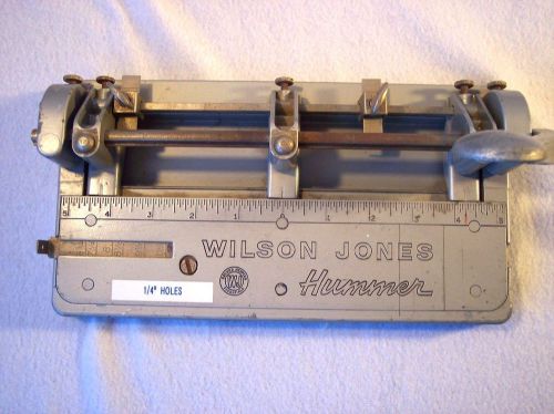 Paper Punch 3 Hole Wilson Jones Hummer Metal Adjustable Office Supply Vintage