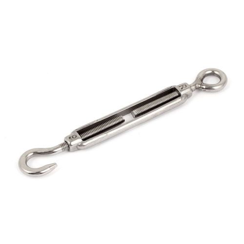 M6 1/4&#034; threaded adjustable stainless steel eye hook turnbuckle silver tone for sale