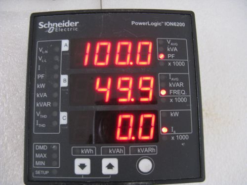 Schneider Electric PowerLogic ION6200 M620BA0A00 Digital Electric Panel Monitor