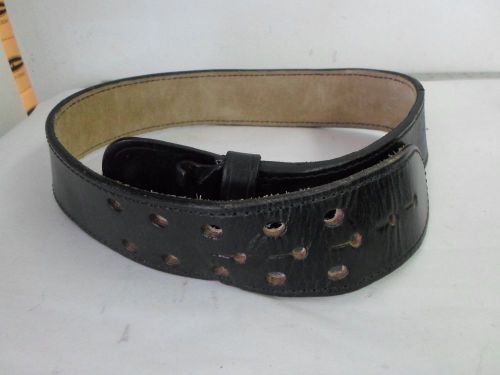 AKER Black Leather Duty Belt B01WD-28, Size 28, 2 1/4&#034; Wide