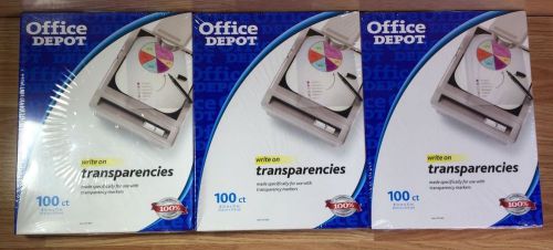 300 Office Depot Write On Transparencies NEW UNOPENED (3 Boxes)