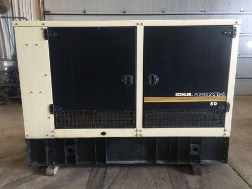 2008 kohler 50 kw diesel 1 phase, 3 phase low hours, skid mounted for sale