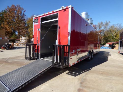 Concession trailer red 8.5 x 30 catering event food trailer for sale