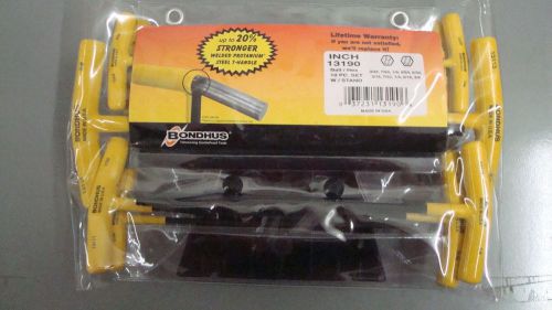 BONDHUS - T HANDLE SET WITH STAND 10 PC SET - (INCH) BALL END  - P/N # 13190