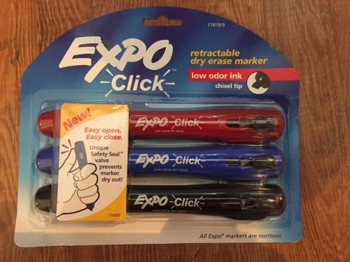 Expo click retractable dry erase marker 3 colors for sale