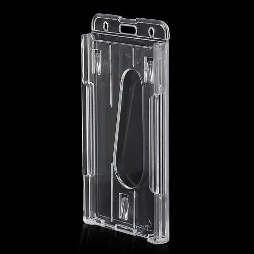 New Transparent Clear Vertical Hard Plastic Badge Holder Multi Card ID 10x6cm