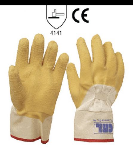 CRL Gauntlet Cuff Wrinkle Finish Natural Rubber Palm Gloves