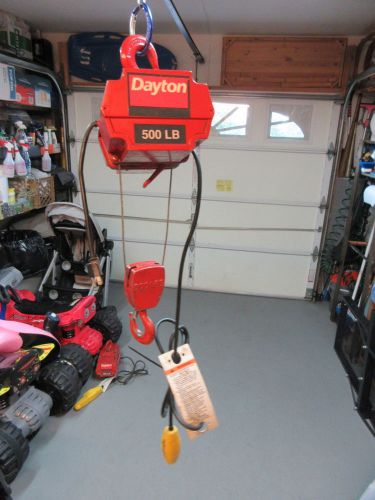 Dayton 2Z668B 500lb Electric Wire Rope Hoist Lift Pulley Winch