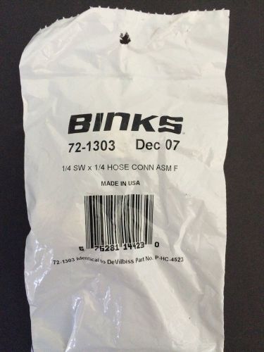 BINKS 1/4 SW x 1/4 HOSE CONN ASMF, 72-1303, NEW