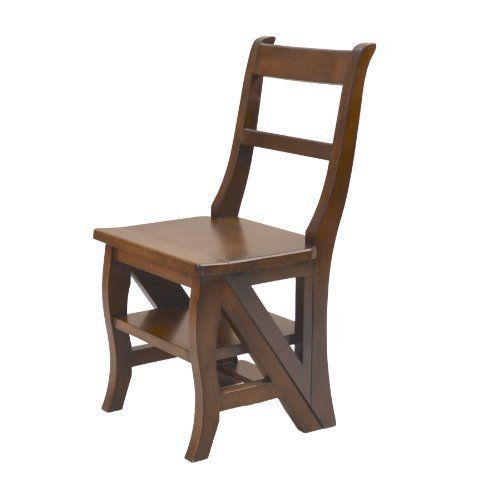 New carolina cottage benjamin library ladder chair  chestnut for sale