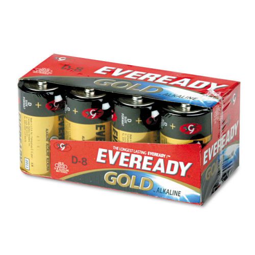 Eveready Gold Alkaline Batteries, D, 8 Batteries/Pack, PK - EVEA958