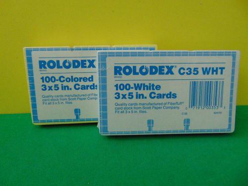 200 Genuine Rolodex Colored Yellow &amp; White 3 x 5 Inches Cards New &amp; Sealed