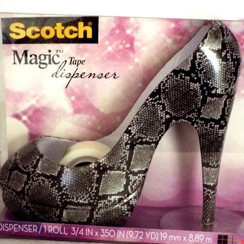 NEW Scotch Magic Tape Dispenser Snake Skin Stiletto Shoe with Clear Magic Tape