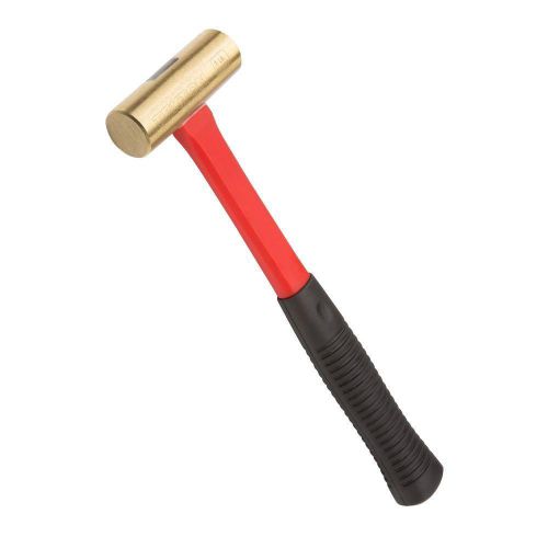 TEKTON 16 oz. Jacketed Fiberglass Brass Hammer High Strength Fiberglass Handle