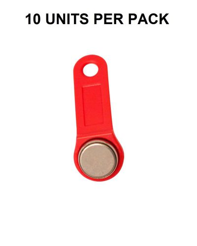 Red Keytabs iButtons Dallas Key for iButton Job Site Time Clock - 10 pack