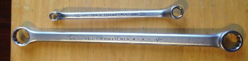 2 PROTO Box End Wrenches: 8180-H 3/8-7/16 and 1139 3/4-7/8 USA