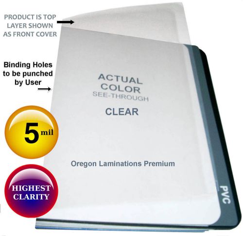 300 - NEW 5mil Clear Plastic Report Covers 9&#034;x11&#034; UnPunched Binding Sheets