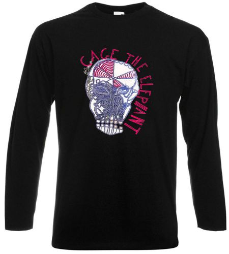 Cage The Elephant Album Logo Rock Band Mens Long Sleeve Black T-Shirt Size S-3XL