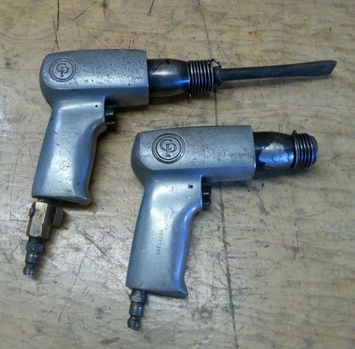 2 Chicago Pneumatic CP-711 Air Hammer Zip Guns, One Works, One for Parts, chisel