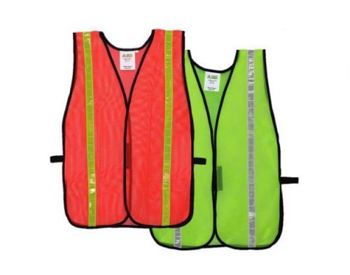 1 size fits all mesh safety vest with 2&#034; reflective tape, neon lime or orange for sale