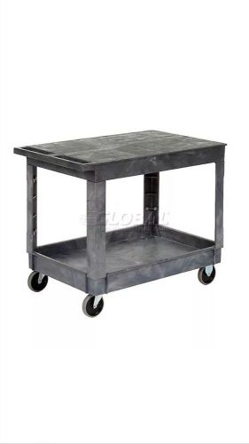 Best value plastic flat top shelf service &amp; utility cart - 5 inch rubber ... for sale