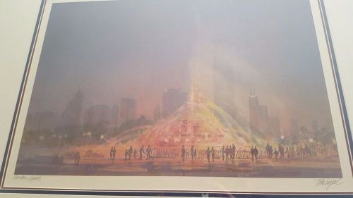 Tom lynch - &#034;chicago&#034; buckingham  fountain - limited edition - signed in pencil for sale