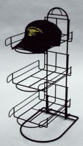 3-Pocket Cap/Hat Counter Display - Black