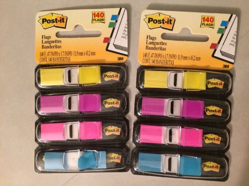 3M Post It Small TAPE FLAGS Dispenser Packs 2 Packs Of 140 Count Total 280 Flags