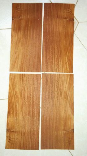 4 consecutive pieces of raw maidou Asian padauk wood veneer 12 1/8&#034; x 5 3/8&#034; ea