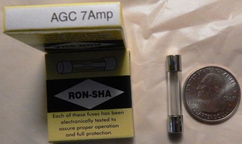 (15 pcs / 3pack) AGC-7 RON-SHA 7A 250v, Glass Fuse, Fast Acting