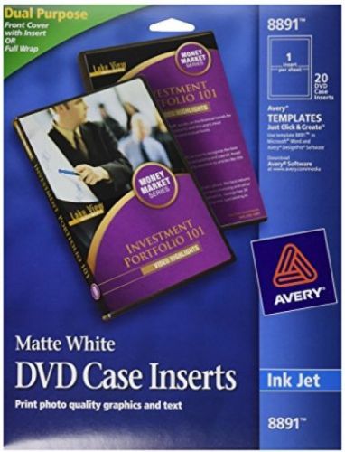 Avery DVD Case Inserts, Matte White, 20 Inserts (8891)