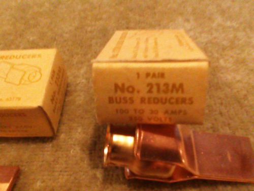 2 PAIR BUSSMANN NO. 213 FUSE REDUCERS 100 TO 30 AMPS. 250V NEW IN BOX