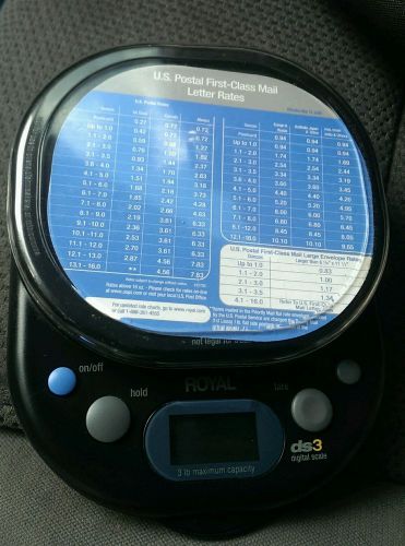Royal (DS3) 3lb Capacity Battery Operated Postal Rate Digital Scale Only *READ*