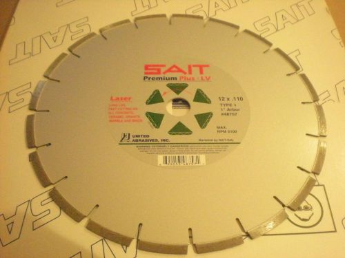 12&#034; SAIT 48757 DIAMOND BLADE LASER CONCRETE HARD BRICK STONE PREMIUM PLUS - LV