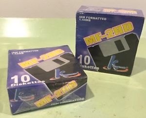 Hypermedia MF-2HD Floppy Disk IBM Formatted Diskettes - 2, 10 Packs