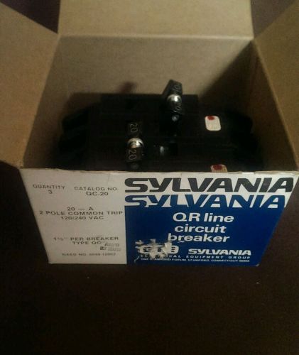2 GTE Sylvania QC20 Circuit Breakers 2 Pole 20 Amp QC-20