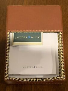 CUTTER &amp; BUCK LEATHER DESK NOTE TRAY NEW IN BOX, GREAT GIFT!