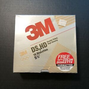NEW 3M High Density DS HD Diskettes 11 Ct. Formatted IBM AT Compatible 5.25&#034; SEA
