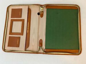 Vintage Tan Zip Around Portable Blotter Desk Organizer Very Good Condition