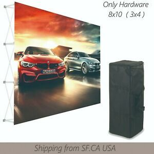 8&#039;x10&#039;Tension Fabric Backdrop Booth Frame Straight Pop Up Display Stand 3x4
