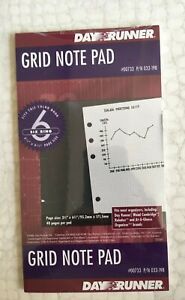 Day Runner #00733 Grid Note Pad 3 3/4 x 6 3/4, 30 pages fits 6 ring 