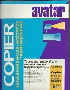 Avatar AT1000 by Avalon Transparency Film Unstriped Clear Film 8.5 x 11&#034; shee...