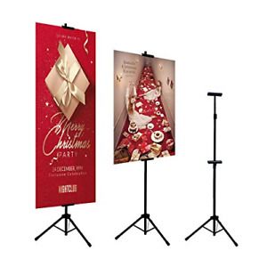 HUAZI Double-Sided Poster Stand,Floorstanding Sign Stand Holder for Adjustable